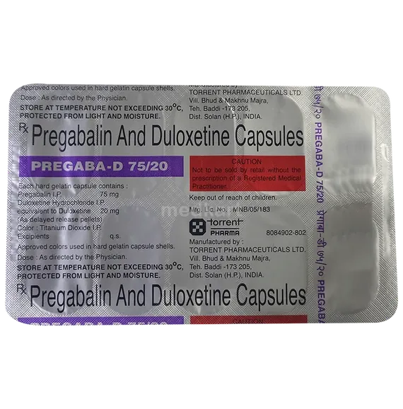 pregaba d 75/20mg capsule 10's